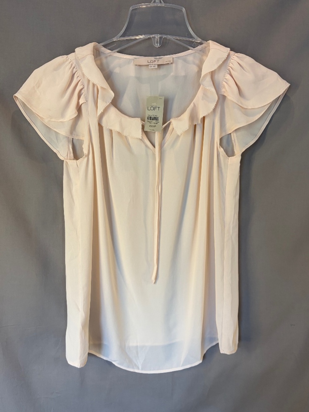 LOFT Petites Cap Sleeve Blouse, Light Peach color Size XXSP (NWT)